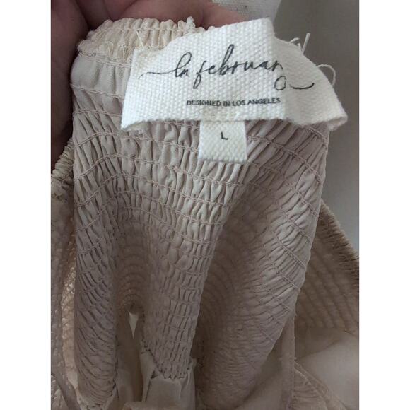 In February Ivory Cottagecore Midi Dress Large Feminine Boho Romantic - Picture 9 of 9